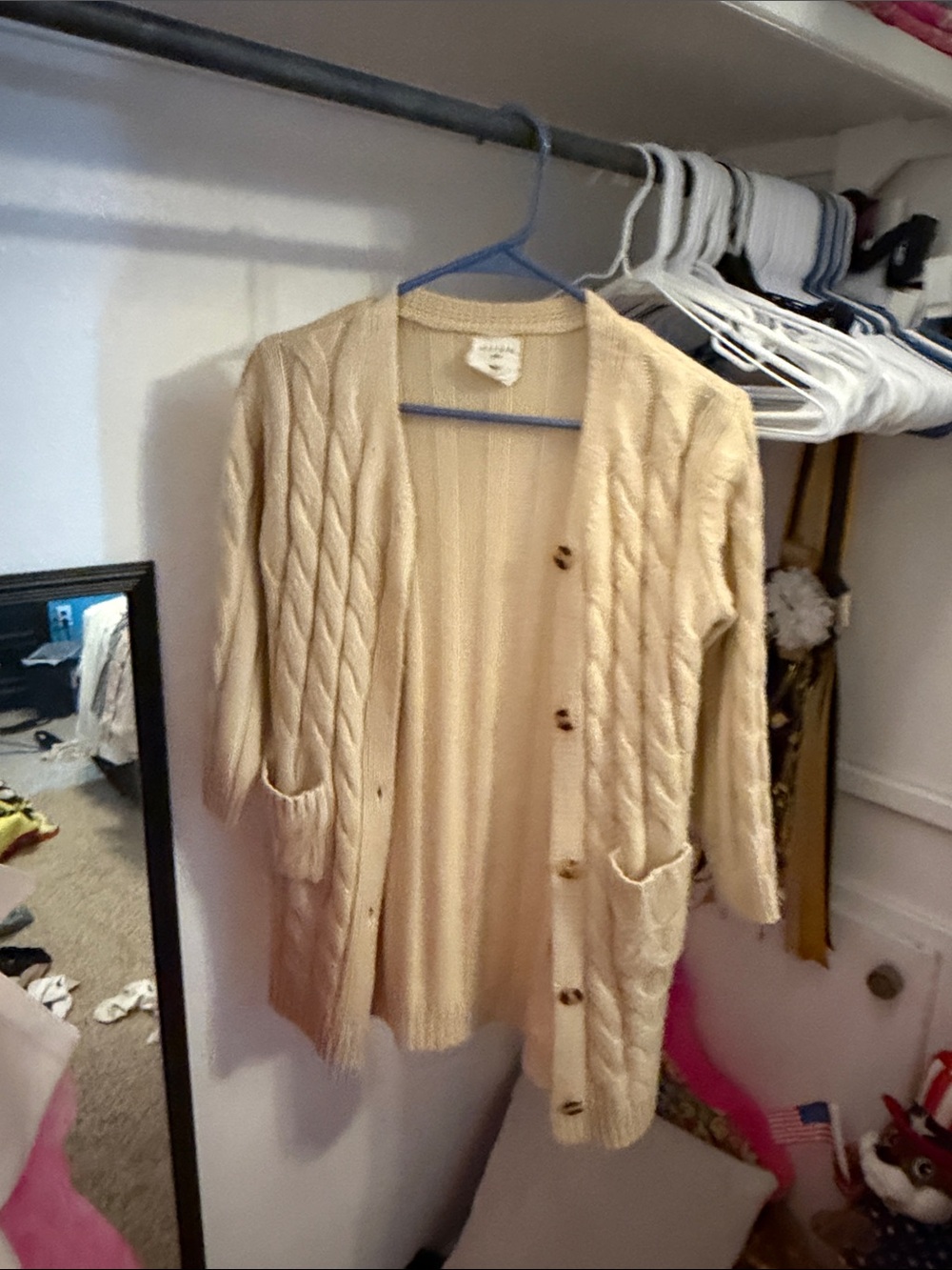Hayden Girls Cream Cable-Knit Button Cardigan